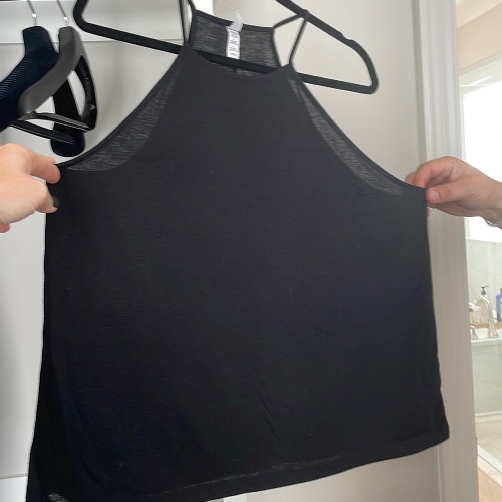 High neck a-line tank